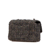 シャネル ミニ マトラッセ20 ココマーク 斜め掛け チェーン ショルダーバッグ グレー ツイード レザー レディース CHANEL 【中古】